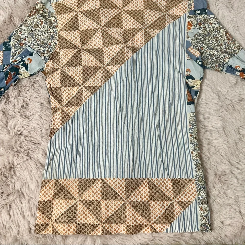 Vintage Patterned Eclectic Get Together/Family Dinner Button Up Collared Blouse - Picture 10 of 10